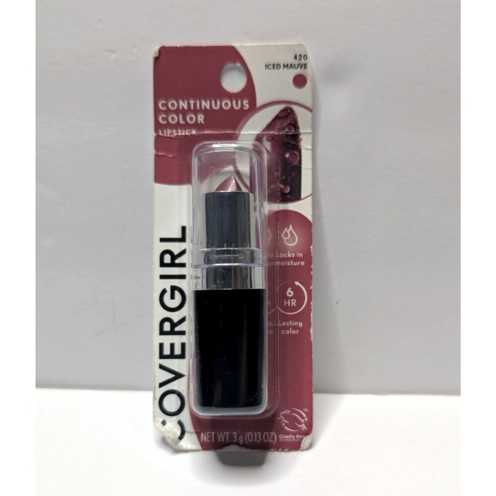 CoverGirl Continuous Color Lipstick 420 Iced Mauve New In Package